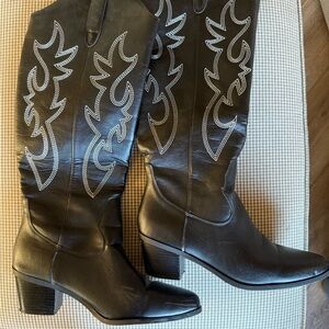Black Western Leather Boots